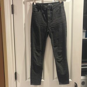 Abercrombie & Fitch Dark Gray Ankle Jeans leopard print